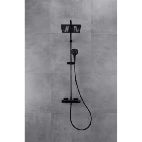 Sistem dus cu baterie termostatica Hansgrohe Vernis Shape 240  negru mat