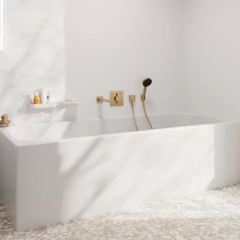 Para dus Hansgrohe Pulsify Select S Relaxation cu 3 tipuri de jet bronz periat