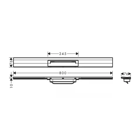 Grila pentru rigola dus Hansgrohe RainDrain Flex ajustabil 80 cm negru mat