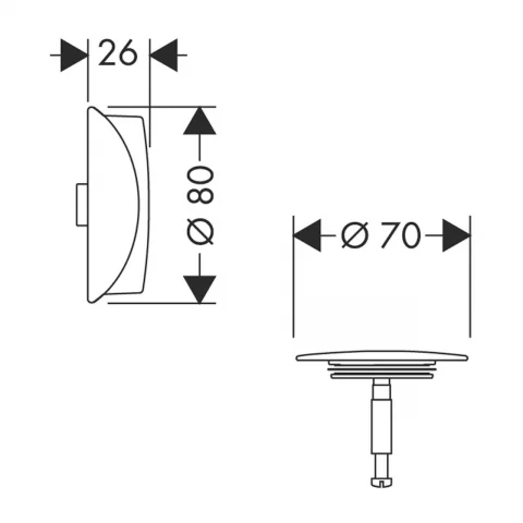 Capac sifon si preaplin Hansgrohe Flexaplus negru mat
