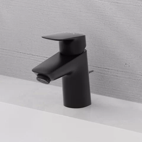 Baterie lavoar Hansgrohe Logis 100 negru mat cu ventil pop-up