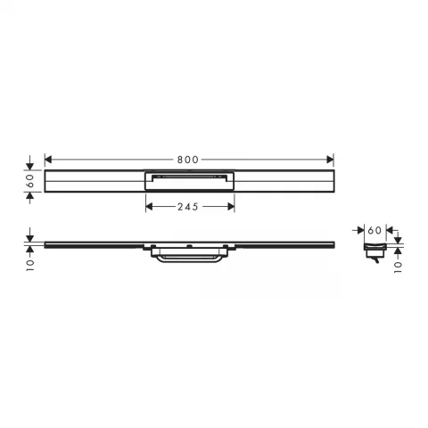 Grila pentru rigola dus Hansgrohe RainDrain Flex ajustabil alb mat 80 cm
