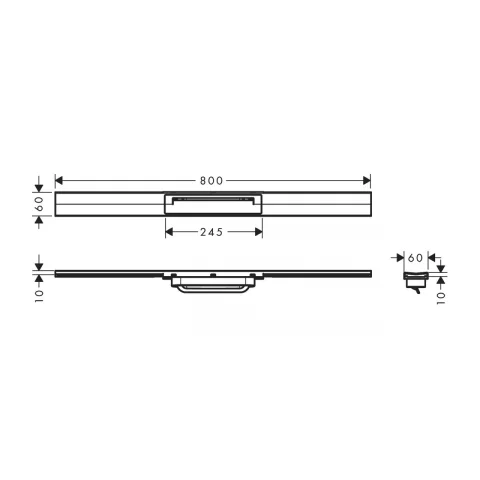 Grila pentru rigola dus Hansgrohe RainDrain Flex ajustabil inox periat 80 cm