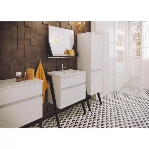 Dulap inalt stativ Defra Op-Arty 44x163 cm 2 usi nuc rockford natur