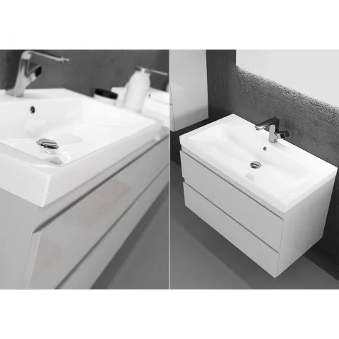 Baza lavoar suspendat Defra Como 2 sertare 59.9x40 cm verde-inchis mat