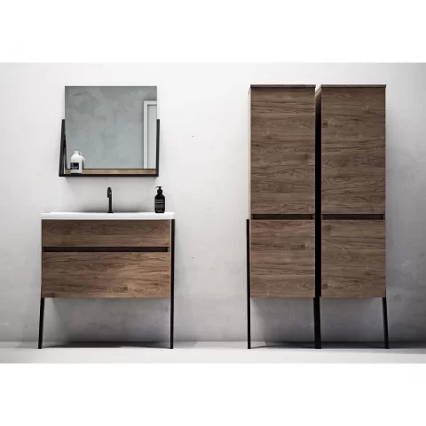 Dulap inalt stativ Defra Op-Arty 44x163 cm 2 usi nuc rockford natur