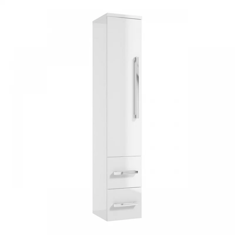 Dulap inalt suspendat Defra Granada 30.2x162.5 cm 1 usa si 2 sertare alb lucios