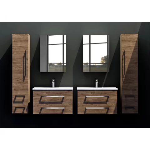 Dulap inalt suspendat Defra Granada 30.2x162.5 cm 1 usa si 2 sertare nuc rockford natur