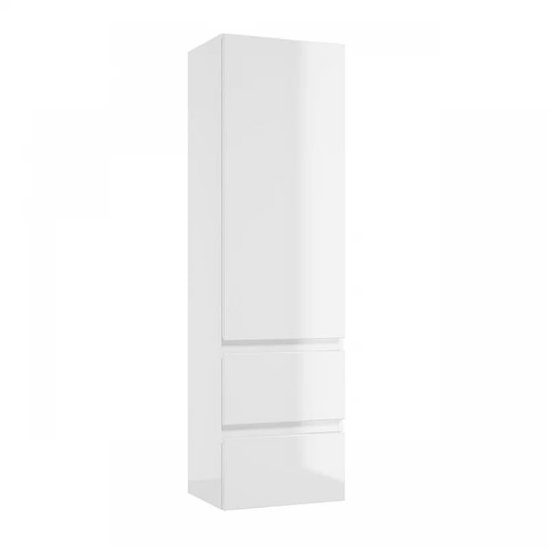 Dulap inalt suspendat Defra Como 40x140 cm 1 usa si 2 sertare alb lucios