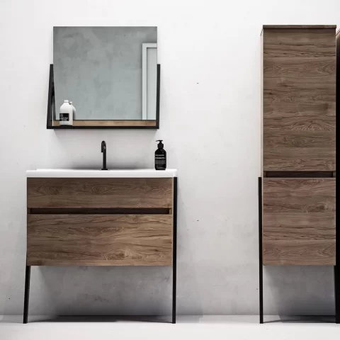 Lavoar pe mobilier Defra Flex compozit mineral 80.3x40 cm alb lucios