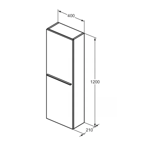 Dulap inalt suspendat Ideal Standard i.life S 40x120 cm alb mat 1 usa