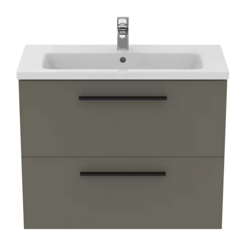 Baza lavoar suspendat Ideal Standard i.life S 2 sertare 80x37.5 cm gri cuart mat