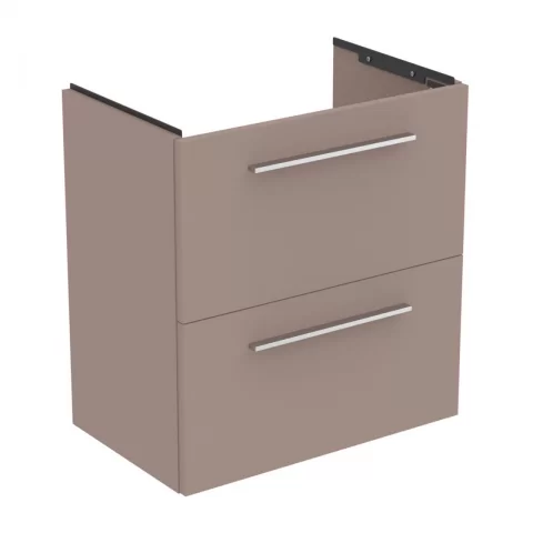 Baza lavoar suspendat Ideal Standard i.life S 2 sertare 60x37.5 cm gri bej mat