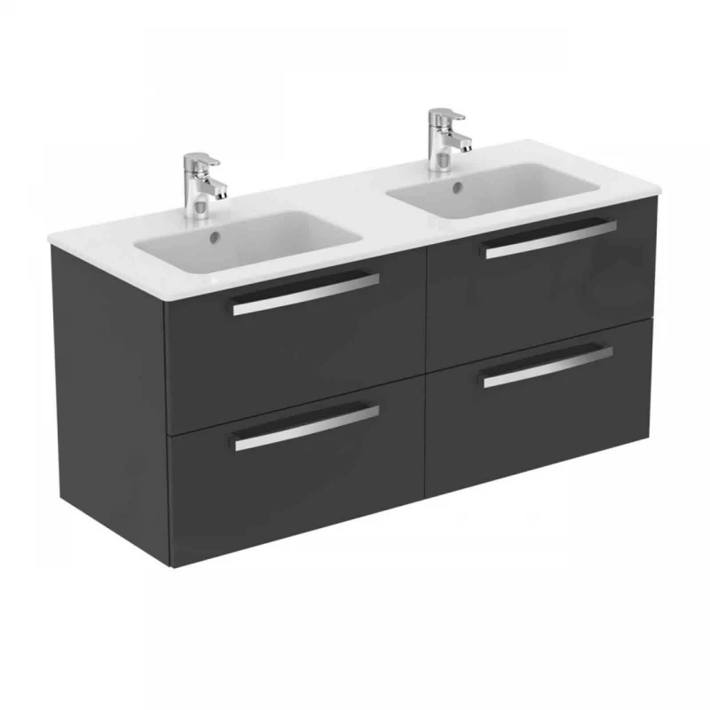 Baza lavoar suspendat Ideal Standard Tempo 4 sertare 120x44 cm gri lucios