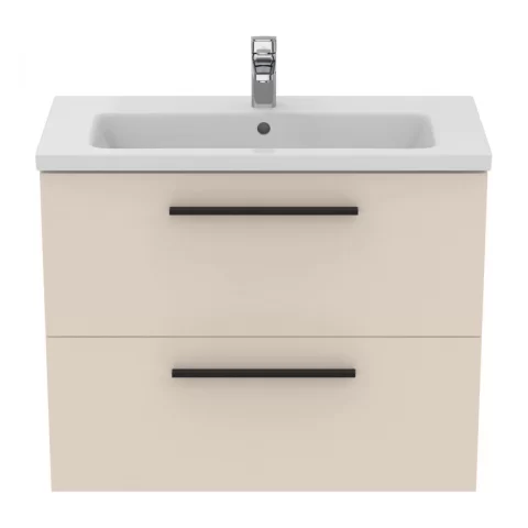 Baza lavoar suspendat Ideal Standard i.life S 2 sertare 80x37.5 cm bej nisipiu mat