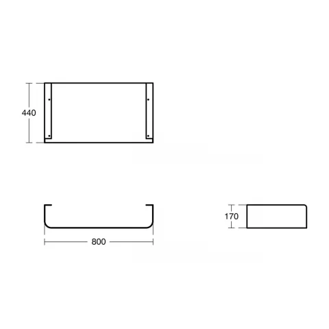 Raft baza lavoar Ideal Standard Tonic II 80 cm alb lucios