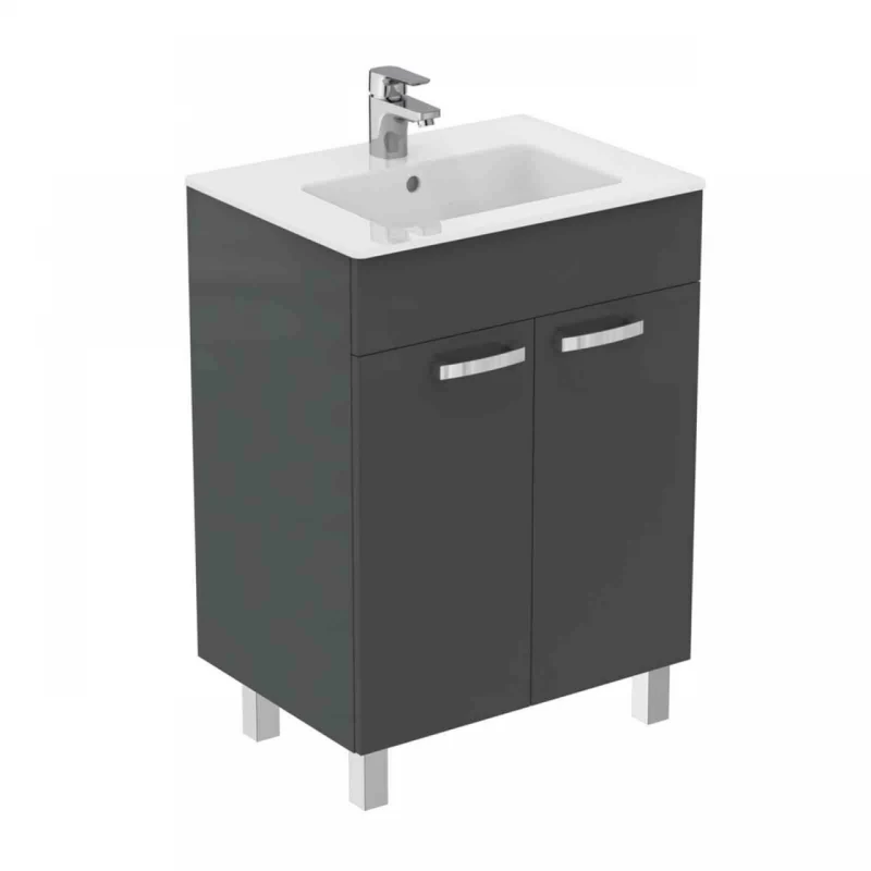 Baza lavoar pe pardoseala Ideal Standard Tempo 2 usi 60x44 cm gri lucios