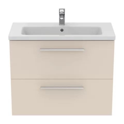 Baza lavoar suspendat Ideal Standard i.life S 2 sertare 80x37.5 cm bej nisipiu mat