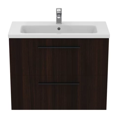 Baza lavoar suspendat Ideal Standard i.life S 2 sertare 80x37.5 cm stejar cafeniu