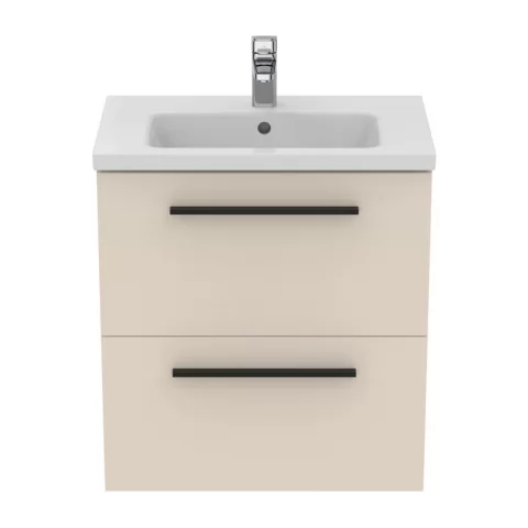 Baza lavoar suspendat Ideal Standard i.life S 2 sertare 60x37.5 cm bej nisipiu mat