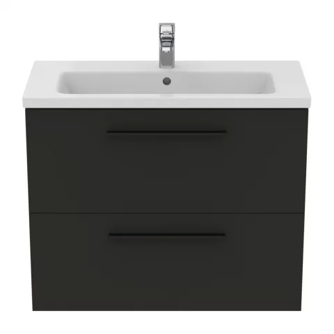 Baza lavoar suspendat Ideal Standard i.life S 2 sertare 80x37.5 cm gri carbon mat