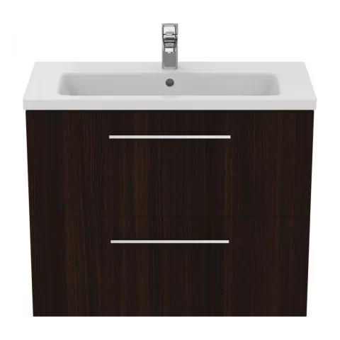 Baza lavoar suspendat Ideal Standard i.life S 2 sertare 80x37.5 cm stejar cafeniu