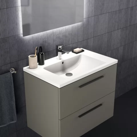 Baza lavoar suspendat Ideal Standard i.life B 2 sertare 80x50.5 cm gri cuart mat
