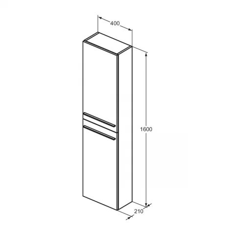 Dulap inalt suspendat Ideal Standard i.life S 40x160 cm gri-bej mat 2 usi