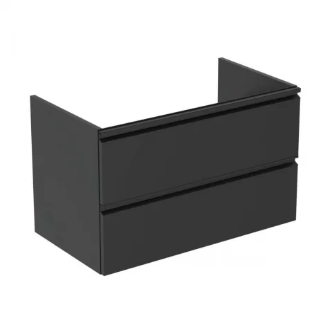 Baza lavoar suspendat Ideal Standard Tesi 2 sertare 80x44 cm negru mat