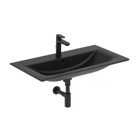 Lavoar pe mobilier Ideal Standard Connect Air negru mat 84x46 cm 