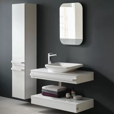 Lavoar pe blat asimetric Ideal Standard Tonic II alb lucios 55x40 cm