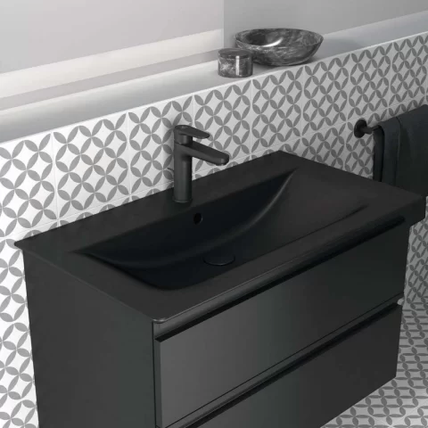 Lavoar pe mobilier Ideal Standard Connect Air negru mat 84x46 cm 