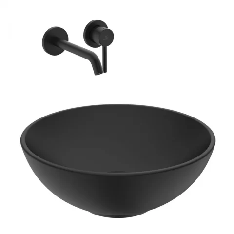 Lavoar pe blat Ideal Standard Strada negru mat Ø41 cm