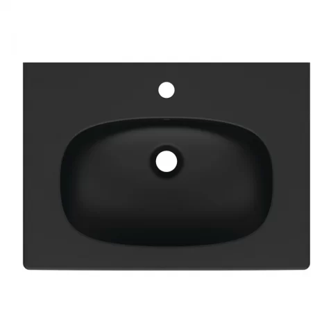 Lavoar pe mobilier Ideal Standard Tesi negru mat 62.5x45 cm