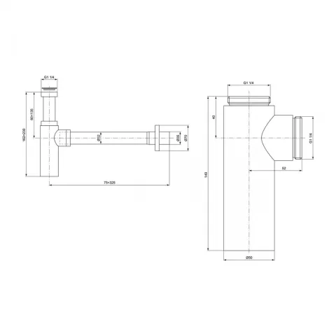 Sifon estetic pentru lavoar Ideal Standard Multisuite crom lucios