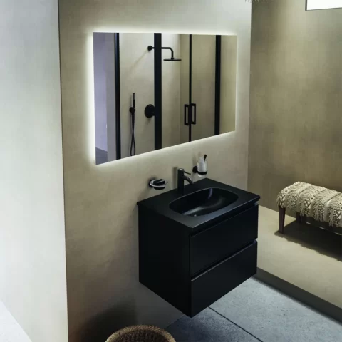 Lavoar pe mobilier Ideal Standard Tesi negru mat 82.5x45 cm