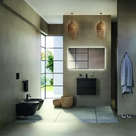 Lavoar pe mobilier Ideal Standard Tesi negru mat 82.5x45 cm