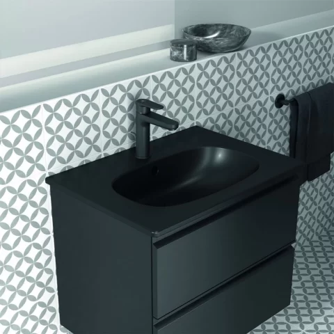 Lavoar pe mobilier Ideal Standard Tesi negru mat 82.5x45 cm