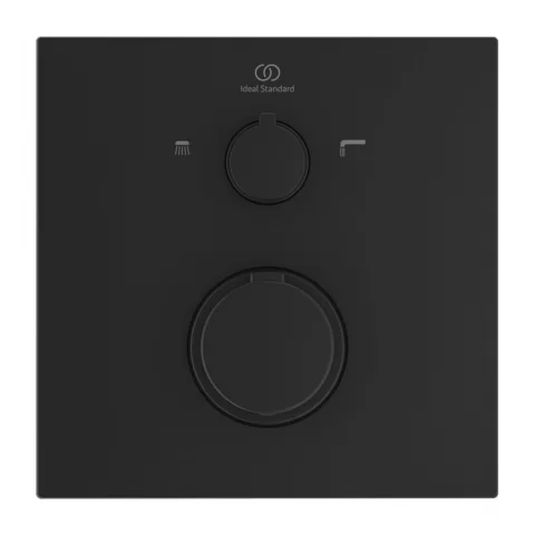 Baterie cada si dus incastrata Ideal Standard Ceratherm C100 negru mat termostatica