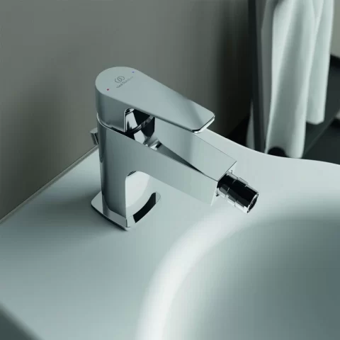 Baterie bideu Ideal Standard Cerafine D crom lucios cu ventil