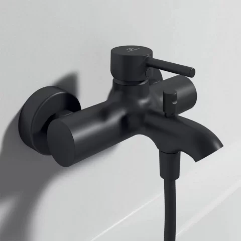 Set PROMO baterie cada si dus Ideal Standard Ceraline cu set de dus negru mat