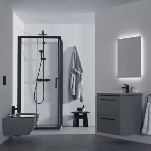 Sistem dus cu baterie termostatica Ideal Standard Ceratherm T25 negru mat