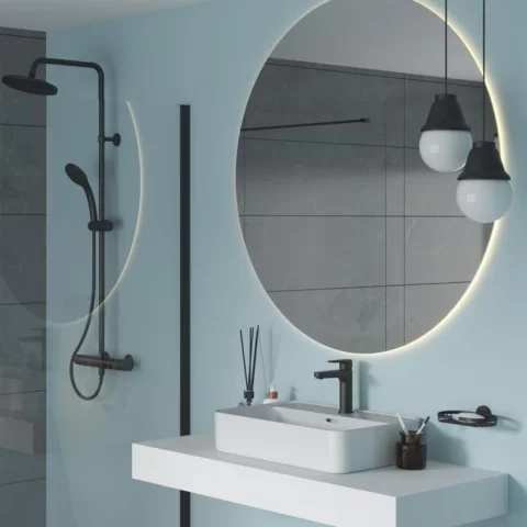 Sistem dus cu baterie termostatica Ideal Standard Ceratherm T25 negru mat