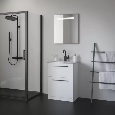 Sistem dus cu baterie Ideal Standard Ceratherm T25 negru mat termostatica 