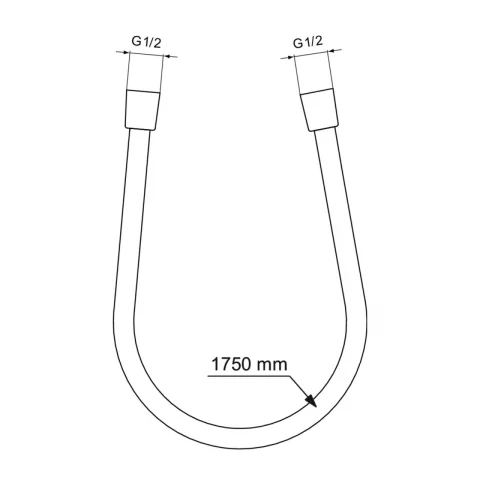 Furtun de dus Ideal Standard IdealFlex 175 cm negru mat