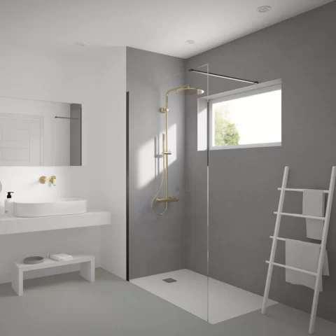 Sistem dus cu baterie termostatica Ideal Standard Ceratherm T125 auriu periat