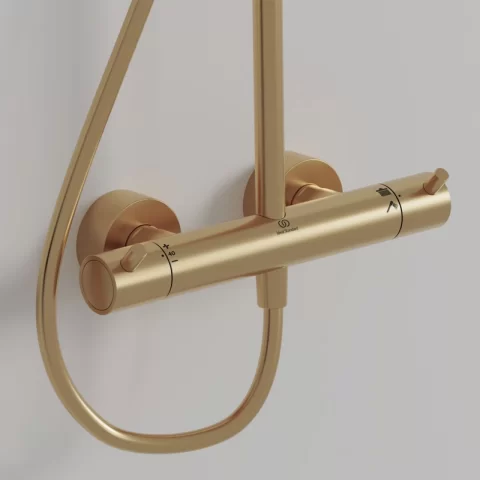 Sistem dus cu baterie termostatica Ideal Standard Ceratherm T125 auriu periat