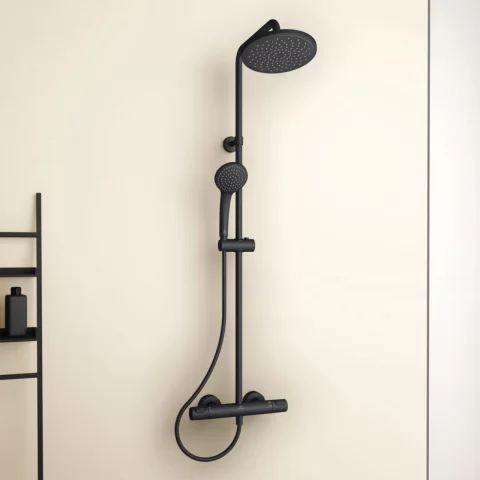 Sistem dus cu baterie termostatica Ideal Standard Ceratherm T25 negru mat