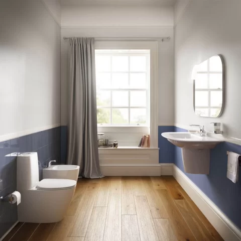 Bideu pe pardoseala Ideal Standard Dea 55x36.5 cm alb lucios