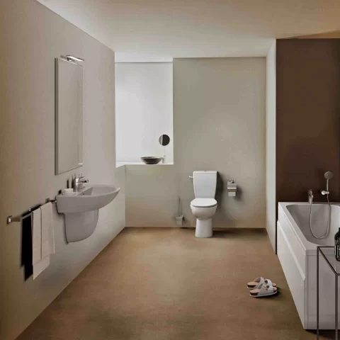 Perie WC din sticla mata Ideal Standard IOM cu suport crom lucios